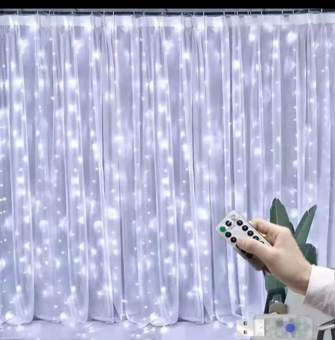 Новорічна гірлянда штора. На usb
В двох кольорах: як на фото ( теплий