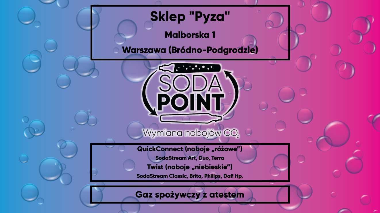 Sodastream W-wa (Bródno-Podgrodzie), Malborska 1 Wymiana nabojów CO2