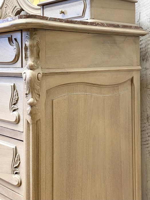 Komoda z uchylnym lustrem kremowa LUDWIK XV Francja 1926 r. Antyk