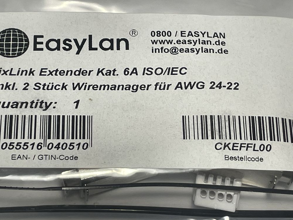 EasyLan fixLink Extender Cat.6A (Class EA) ISO/IEC, ekranowany