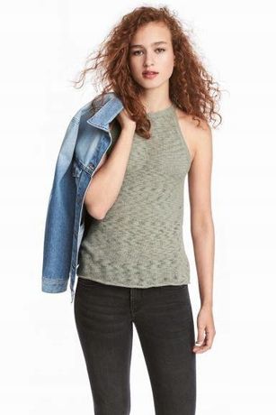 H&M dzianinowy top bez rękawów bluzka sweter 100% Bawełna
Nowa z metką