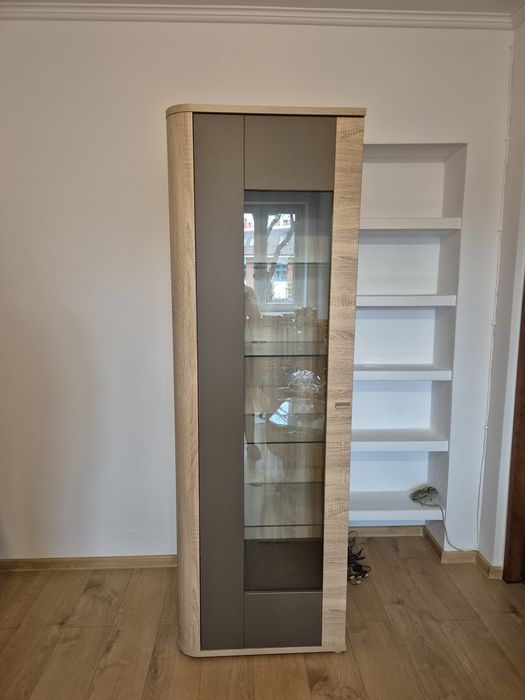 Meble Agata dąb sonoma witryna system Fado