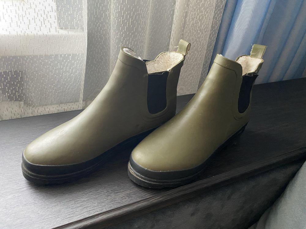 Гумові черевики челсі з підкладкою