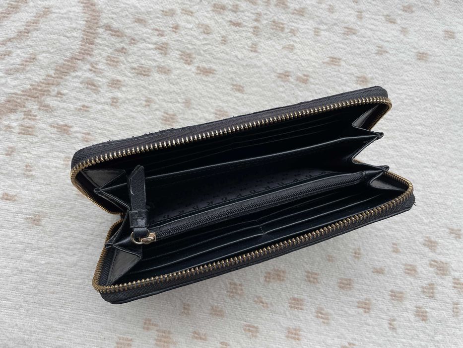 Portfel Damski DKNY - Tilly Lg Zip Around R74QV103 Blk/Gold BGD