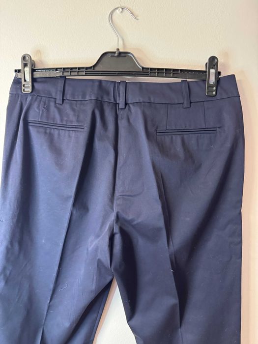 NOWE granatowe spodnie cygaretki 7/8 bawełna kant 44/46 ADELE