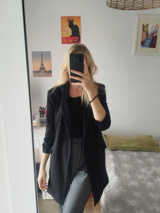 Klasyczna czarna jesienna elegancka marynarka xs Mohito classy