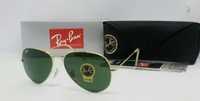 Ray Ban Aviator 3025 58 очки унисекс капли линзы зелёные стекло