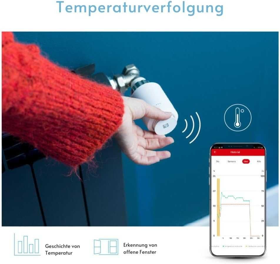 Zigbee 3.0 Smart głowica termostatyczna, Sterowanie ogrzewaniem