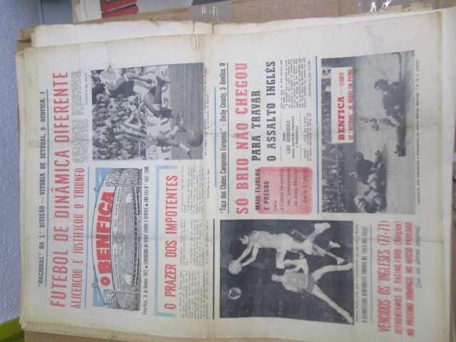 Jornais antigos Benfica SLB competições europeias