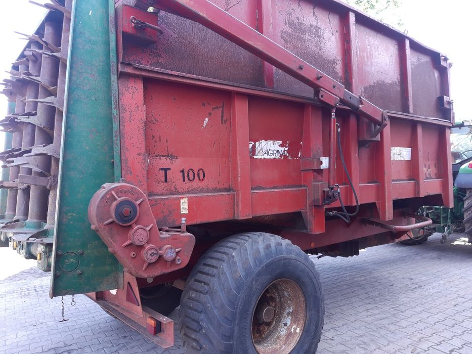 Rozrzutnik obornika AGRIMAT T100 10ton przyczepa objetosciowa ZAMIENIE