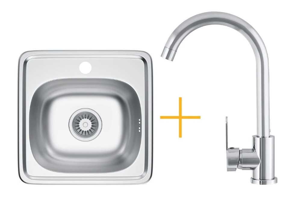 Zlew Zlewozmywak Bateria KSS M 3538 1B Satin + KWT 41 Chrome