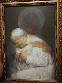 Obraz Jan Paweł II Matka Boska, obraz Jan Paweł II w objęciach