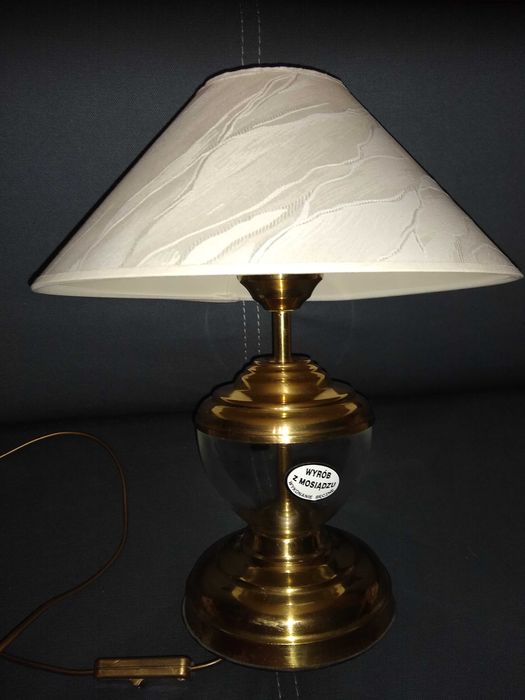 Lampka nocna mosiądz i szkło