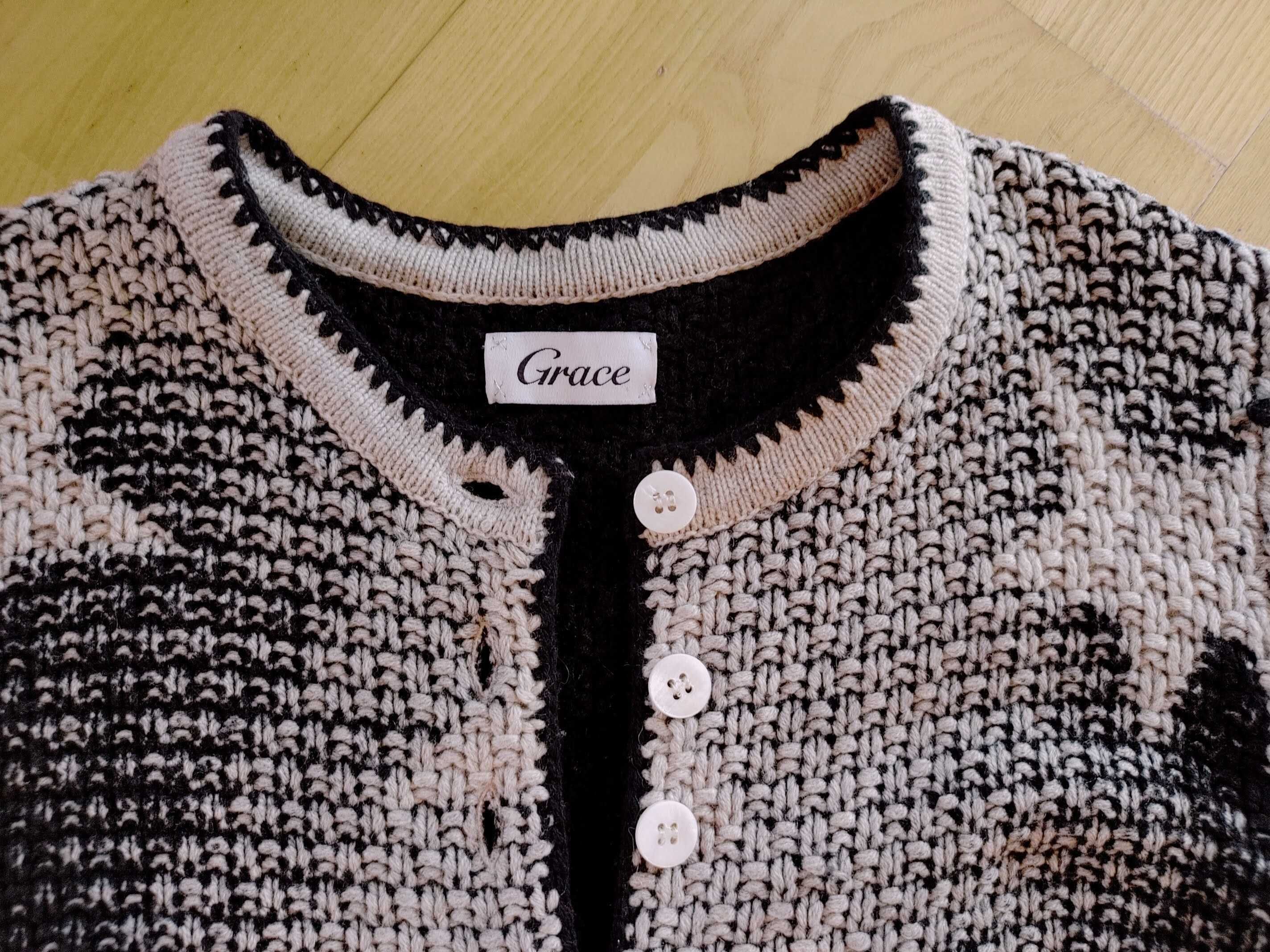 Świetny sweter Grace r. L_merino wool i kaszmir