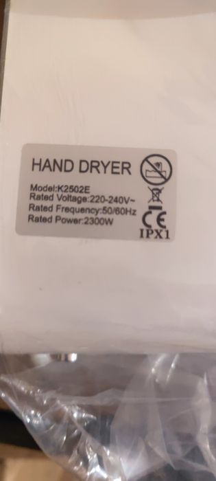 Secador de mãos elétrico automático