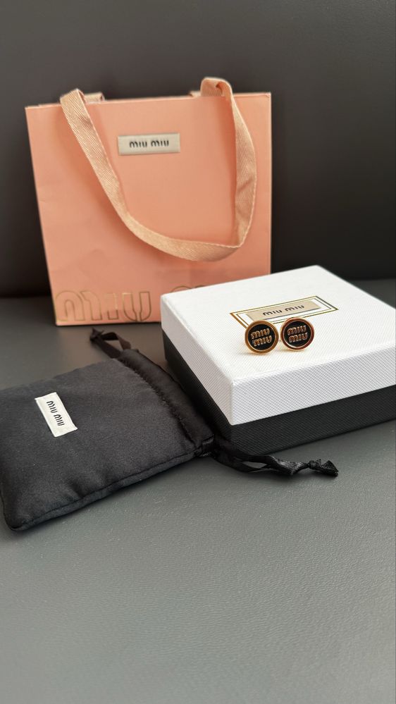 Сережки Miu Miu оригінал повний комплект