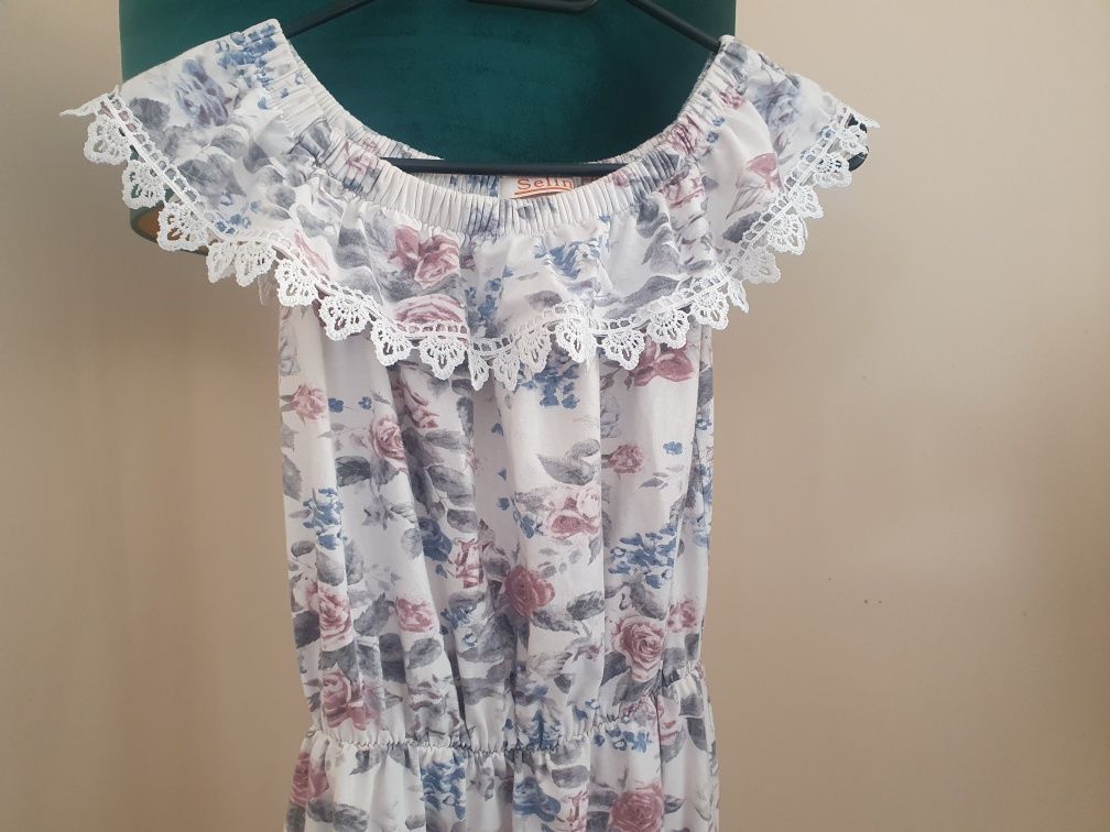 Sukienka hiszpanka kwiaty boho M 38