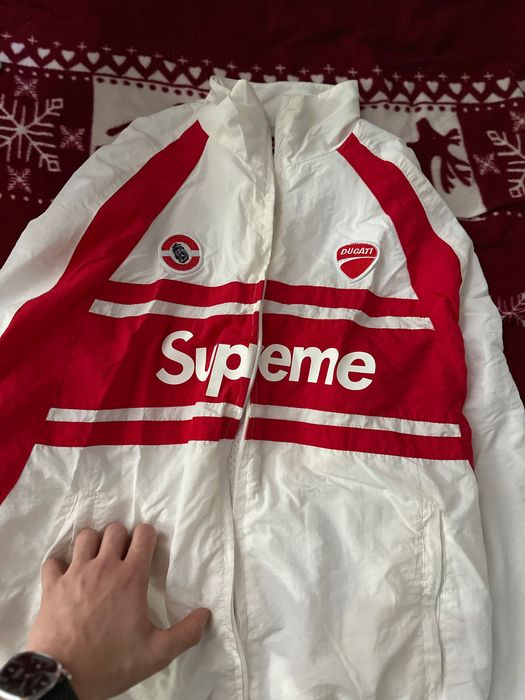 Supreme Ducati Track Jacket Light Grey