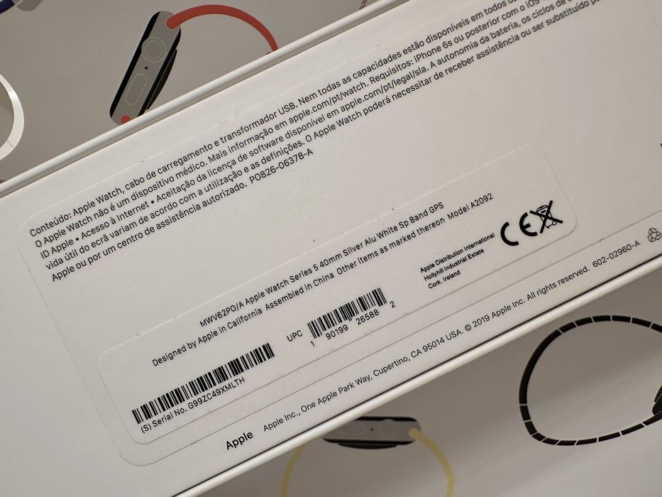 Apple Watch series 5 silver 40mm com carregador original