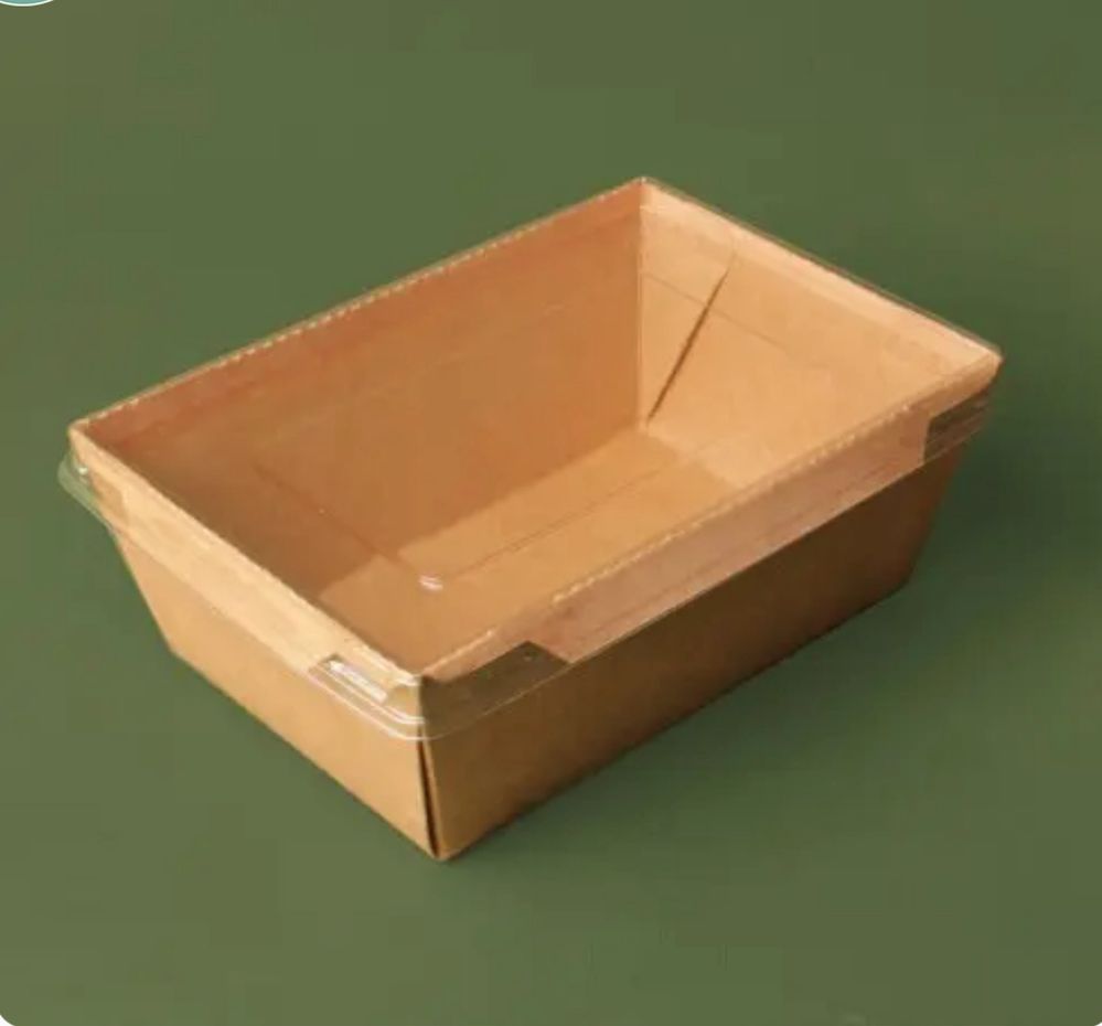 Крафт-бокс бумажный с крышкой 1000мл 150x100x76мм