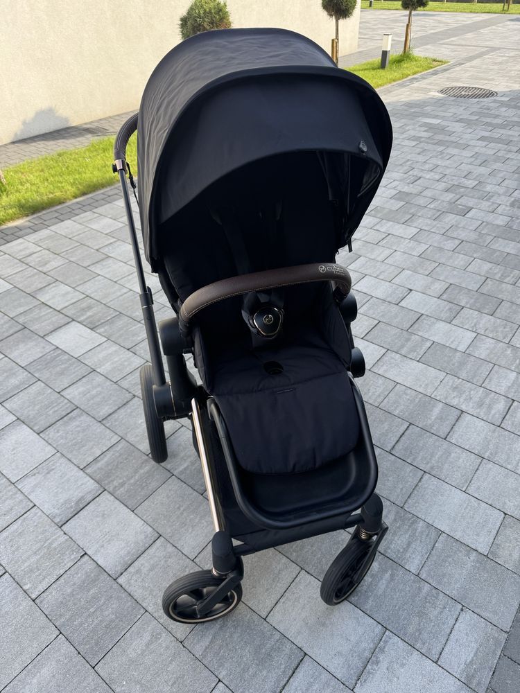 Cybex Priam 4.0 rosegold nowa tapicerka deep black i nowy kosz