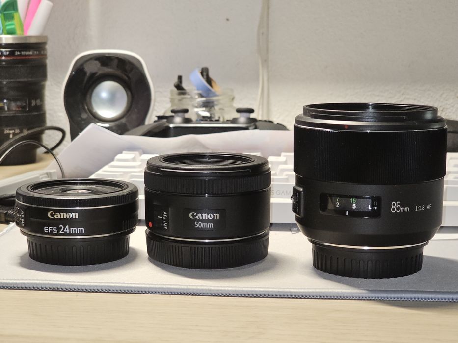 Lentes canon 24mm,50mm e 85mm