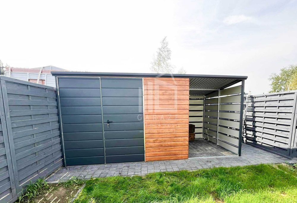Schowek Domek Ogrodowy 3X3M + Wiata 1,5M Brama Dwuskrzydłowa  Id800