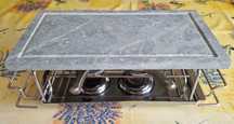 Grelhador de mesa com pedra