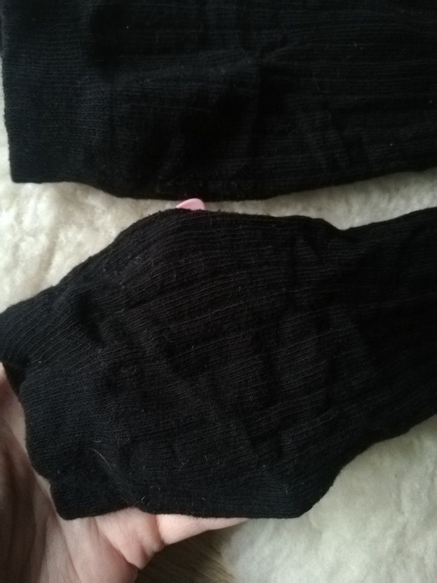 Czarne nogawki / rękawki skarpetki bez palców