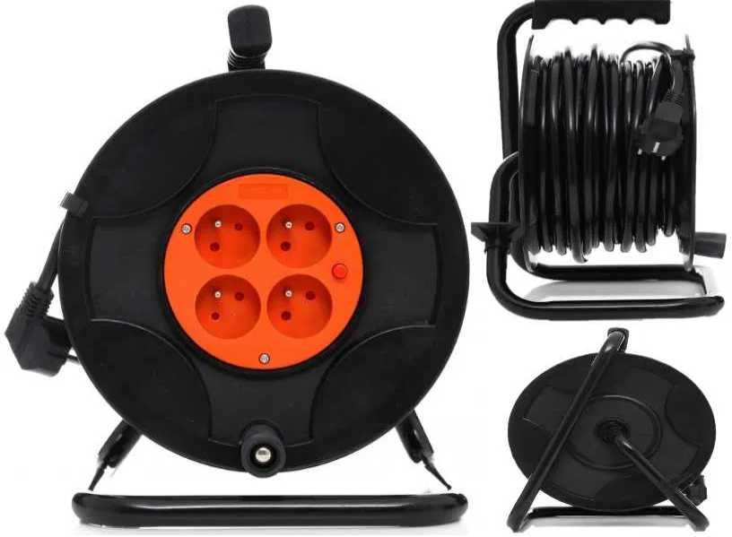 PRZEDŁUŻACZ ogrodowy bębnowy 25M KD4017 gniazd 4szt