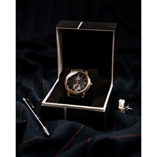 zegarek męski elegancki na pasku pudełko