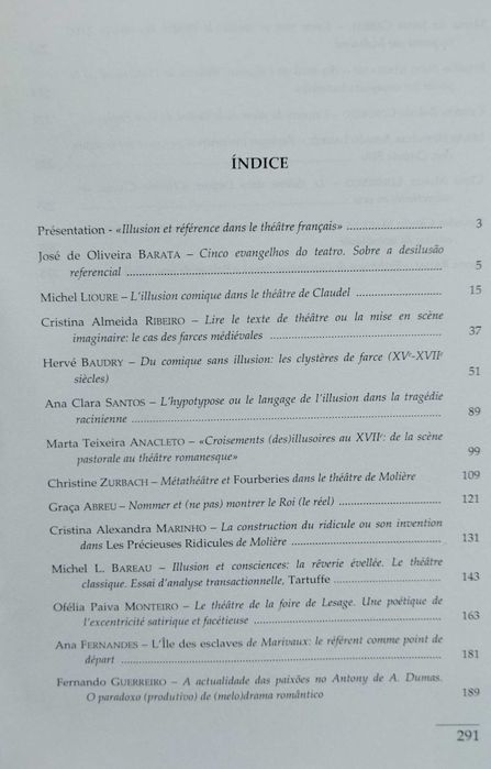 Confluências, Illusion et référence dans le théâtre français