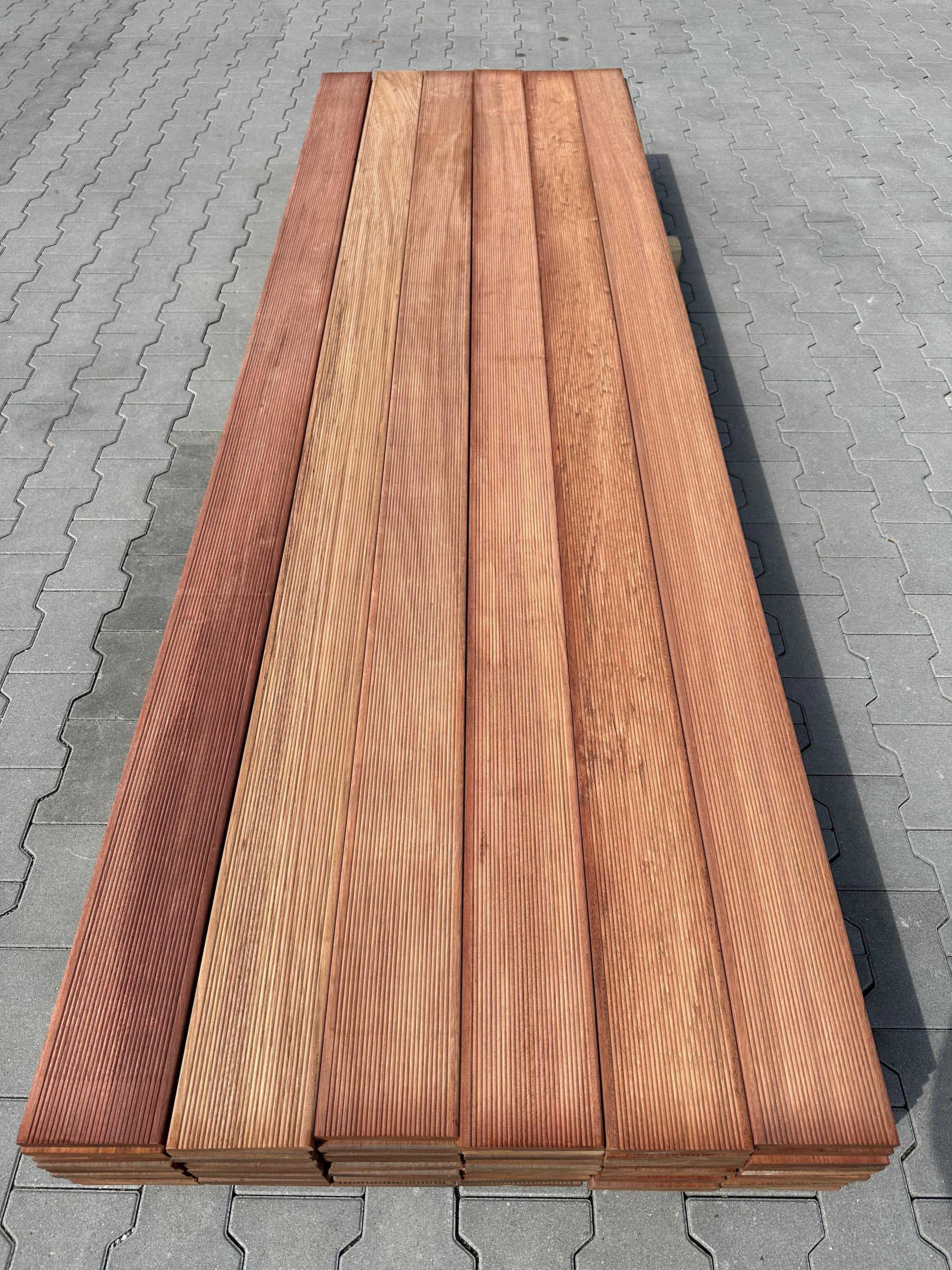 Jatoba Deska Tarasowa 21x145 Gładka-drobny ryfel Fas KD