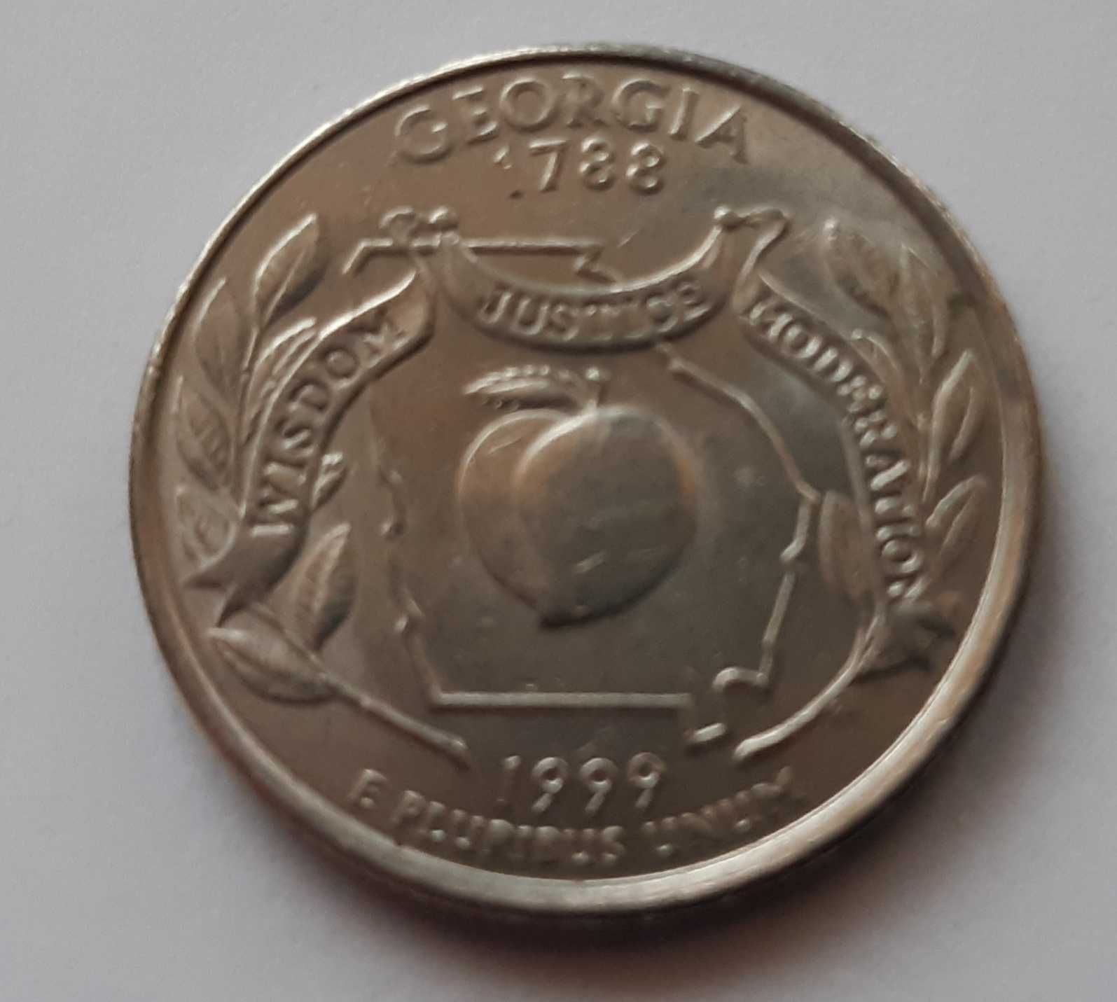 Moneta USA QUARTER DOLLAR 1999 P - STAN GEORGIA - 25 centów - Piękna!