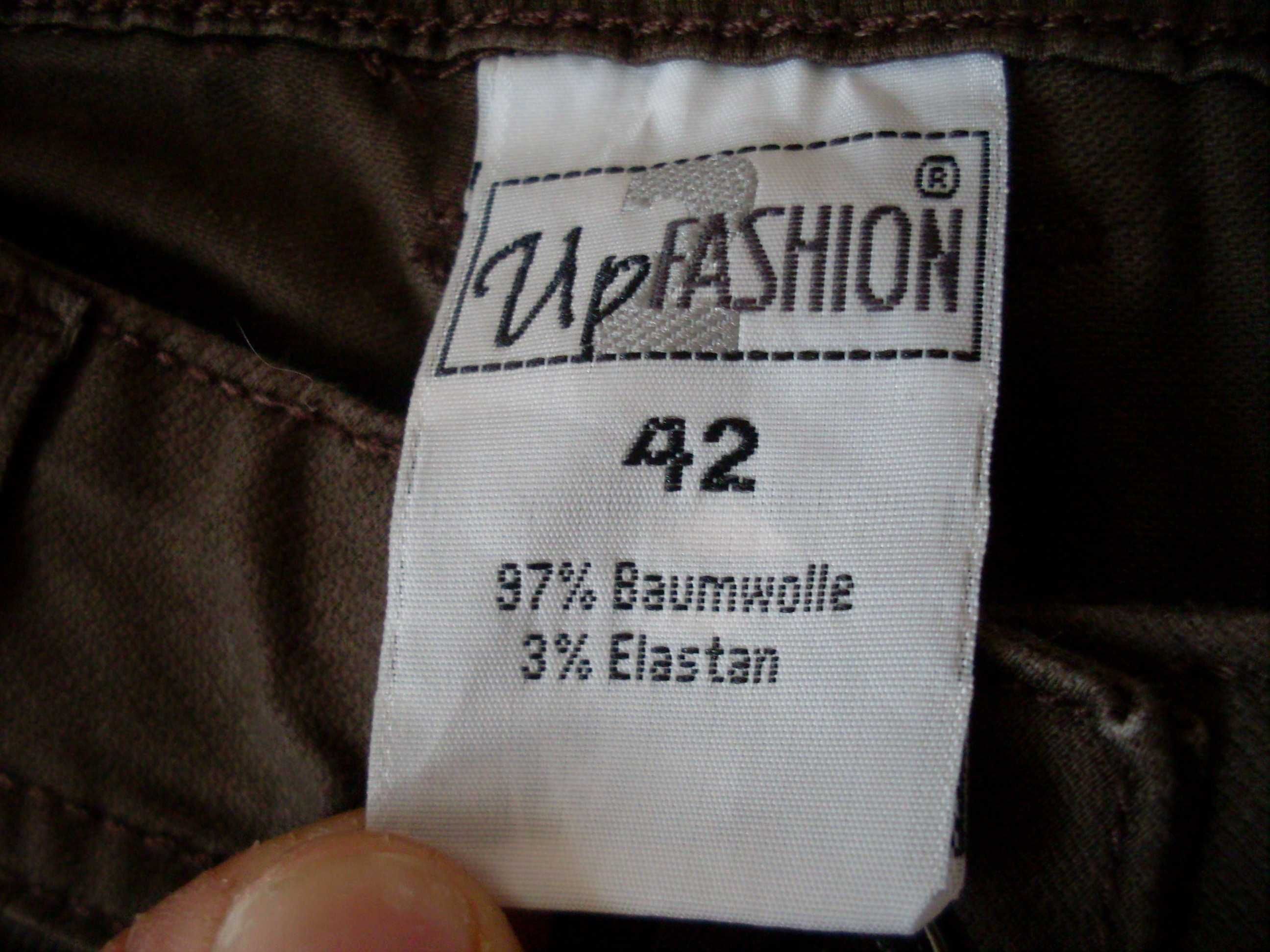 spodnie dżinsy brązowe 42 proste