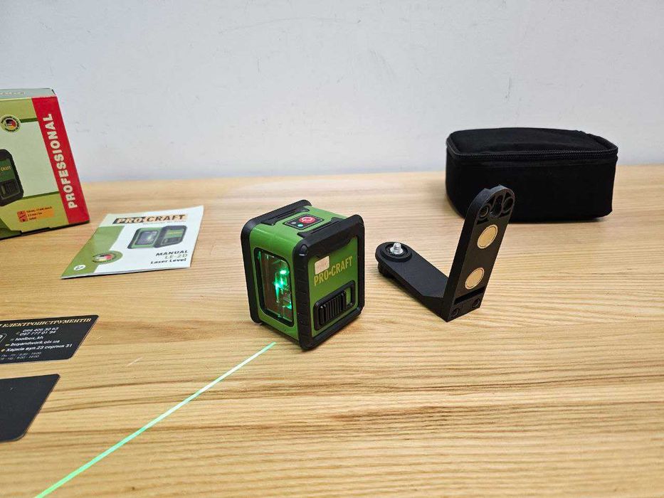 Лазерний рівень ProCraft LE-2D Зелений Лазер+Магнітний тримач Гарантія