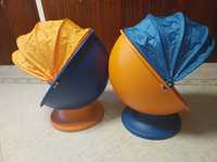 Cadeiras criança / infantil azul e laranja