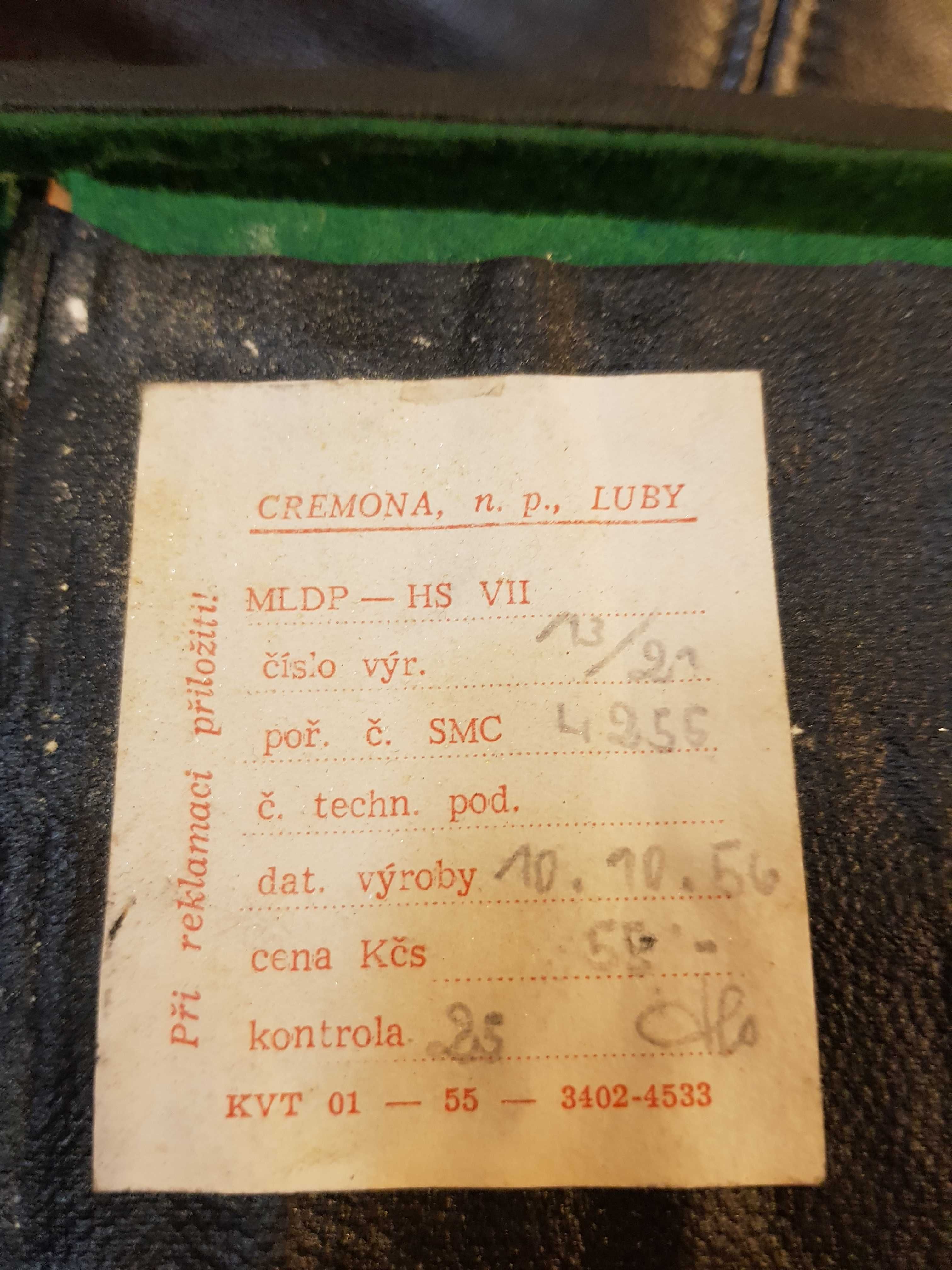 Skrzypce 4/4 Cremona Luby, Czechosłowcja lata 50-te