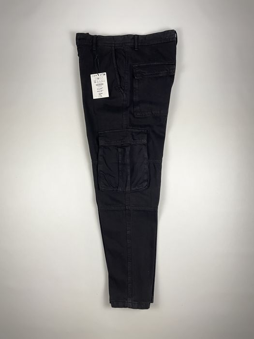 Штани Bershka Cargo Relaxed Fit (S / M / L) Чорні Оригінал Карго