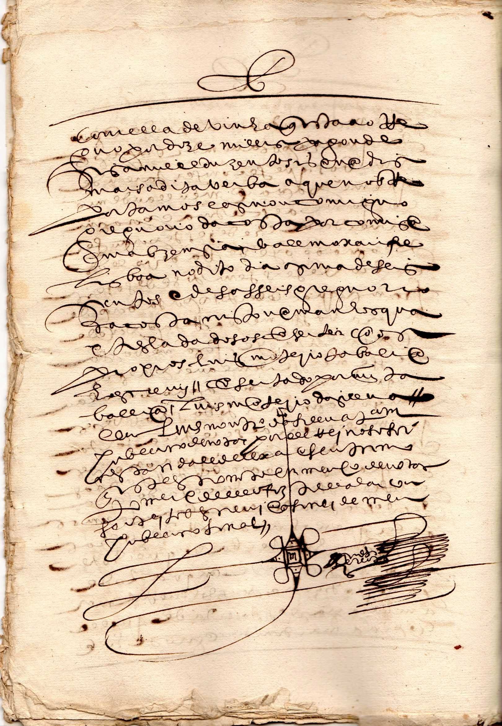 RAROS MANUSCRITOS de 1617 relativos a um Terreno nas PICOAS em Lisboa