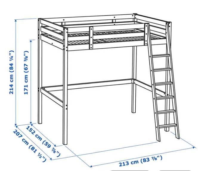 Cama de casal alta IKEA + colchão