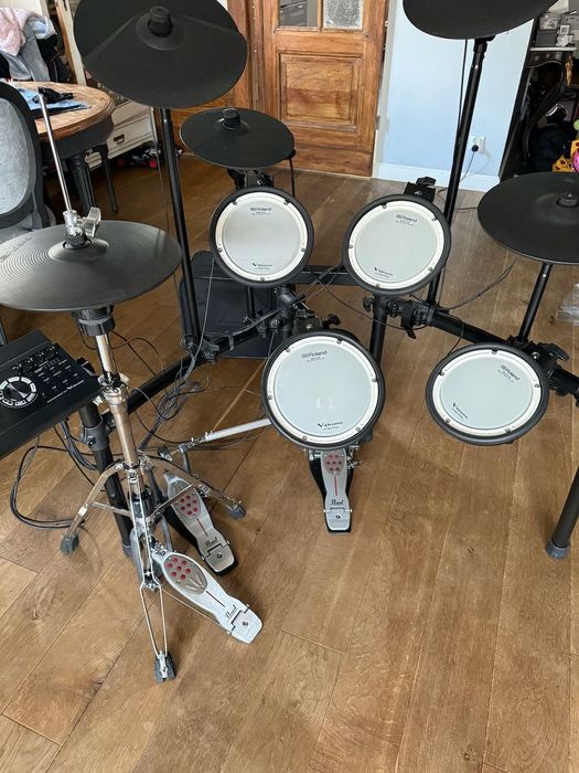 Perkusja elektroniczna Roland TD07KV rozbudowany, statyw i stopy Pearl