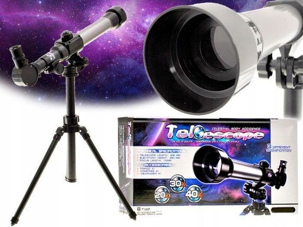 LUNETA Teleskop na statywie + 3x okular + KOMPAS