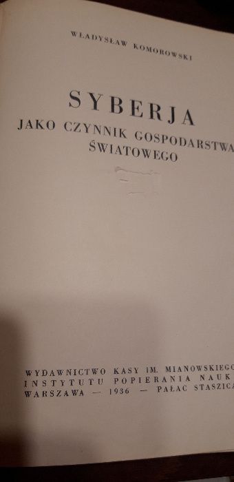 SYBERJA jako czynnik gospodarstwa światowego -Komorowski- 1936 rzadkie