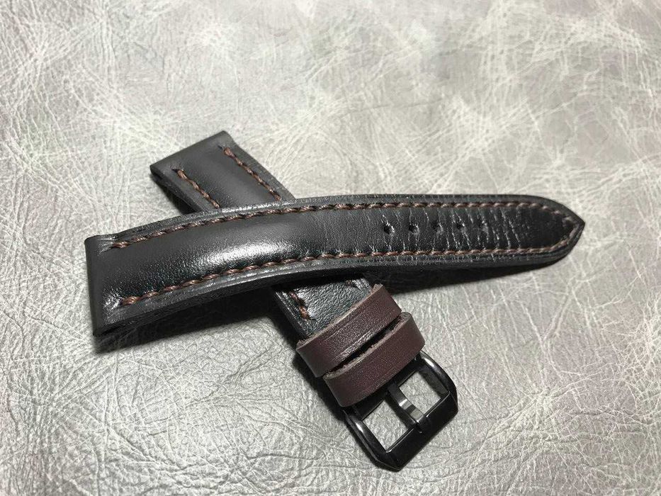 Шкiряний ремiнець для  годинника. З якісной шкіри. Ручна робота