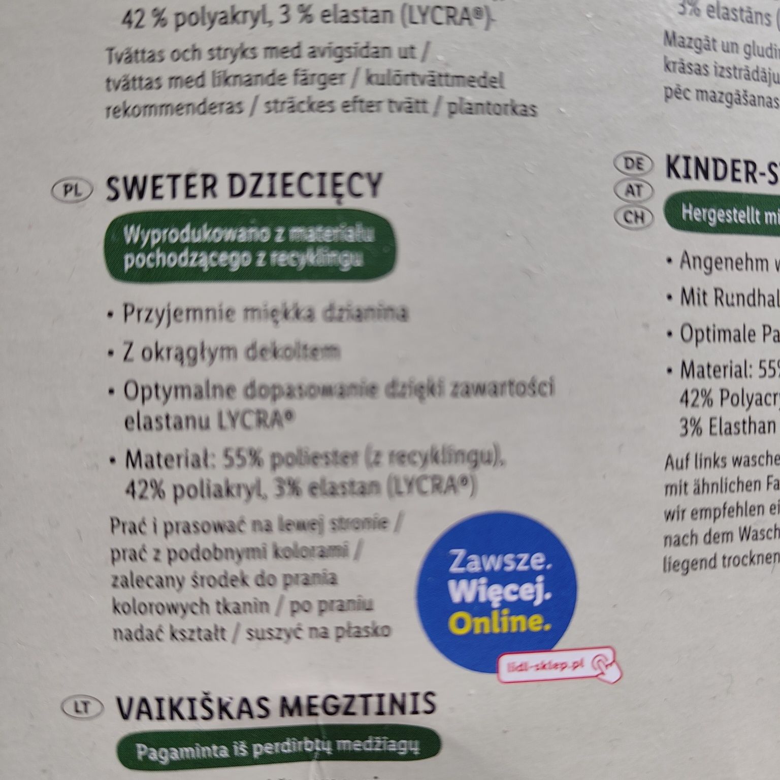 Sweterek dziewczęcy z liskiem