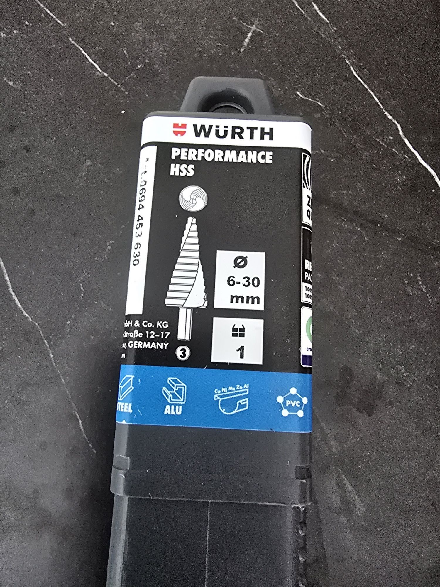 Wurth  stopniowe wiertlo spiralne performance hss 6-30mm