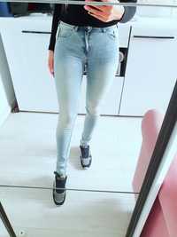 H&m 28/32 jeansy na wysoką osobę biodrówki rurki błękitne dżinsy