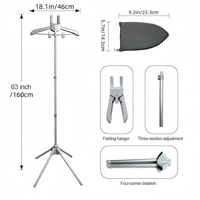 Стійка для відпарювання одягу В ПОДАРУНОК рукавичка, вішак, вішалка