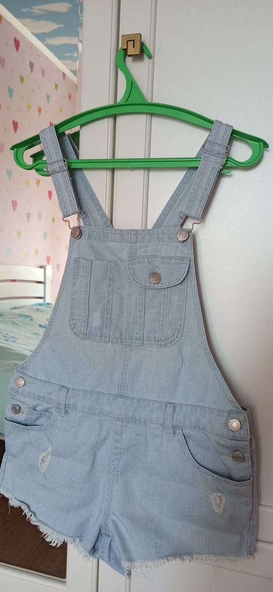 Джинсовый комбинезон шорты Denim (размер S/М, 10, 38)